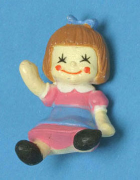 Dollhouse Miniature Sitting Doll, 1" H